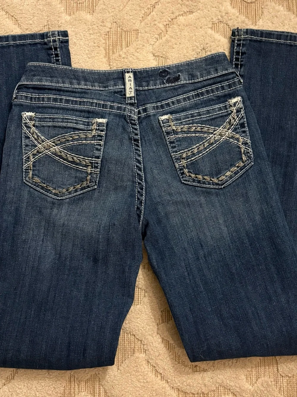 Ariat Dark Blue Flare Jeans with Subtle Fading